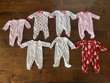 Baby Girl 3 Months Most Carter's Footed Sleeper Pajama Lot Bundle 7