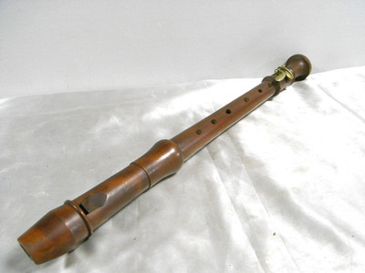   ALTE DREITEILIGE HOLZBLOCKFLÖTE MUSIKINSTRUMENT CARADL