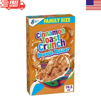Cinnamon Toast Crunch Peanut Butter Cereal Family Size 19.3 oz Breakfast