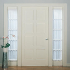 Emily Sheer Voile Rod Pocket Door Sidelight Curtain Panel, 28" x 72", White