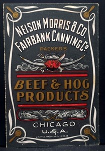1901 Pan-American Buffalo Nelson Morris Fairbank Canning Folder Trade Card Hog