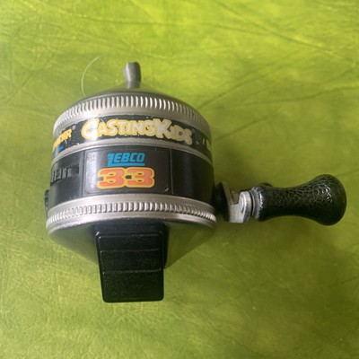 VINTAGE ZEBCO 33 BASSMASTER CASTING KIDS REEL - RARE ZEBCO REEL White print