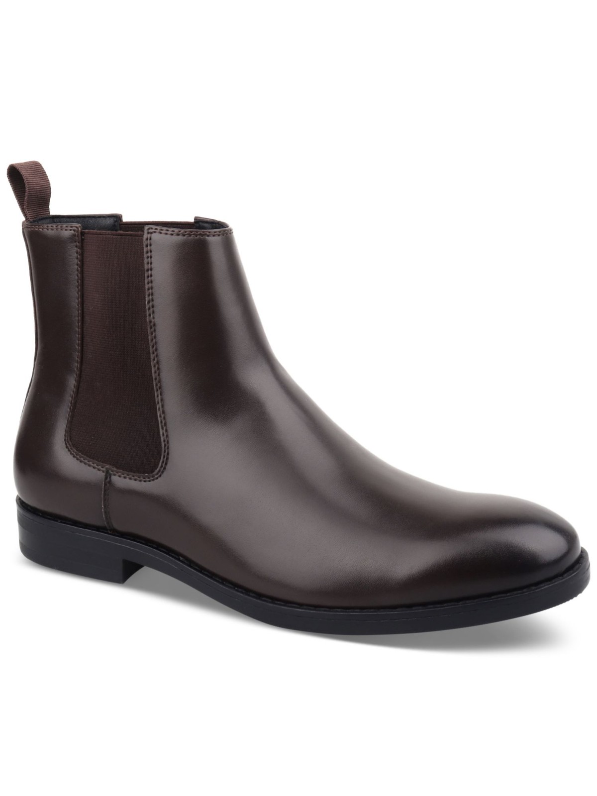 ALFANI Mens Brown Heel Pull-Tab Luka 2 Round Toe Block Heel Chelsea Boot 7 M 5690₽