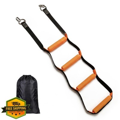 EDSRDPLT 4 Step OrangeandBlack Rope Ladder