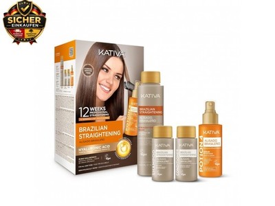 Brasilianisches Keratin Haarglättungs-Set mit Hyaluronsäure & Potion 4 H