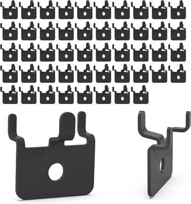 50-Pack Black Pegboard Hooks - Metal U-Shape Picture Hangers | Fit 1/8 and 1/4 I