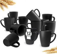12 Pack Wheat Straw Cups with Handle,Plastic 13.5 oz Squircle Mugs, Reusable ...