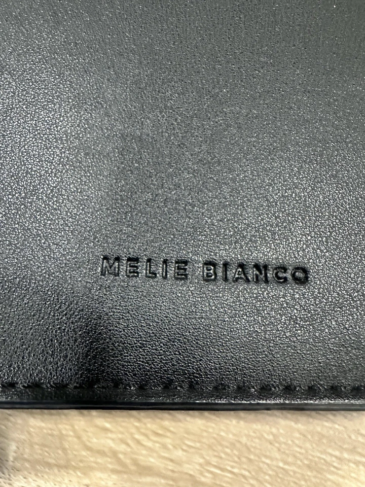 Anthropologie Melie Bianco Black purse with white strap rings & long black strap - Image 3 of 4