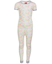 Family Pajamas Little  Big Kids Snug Fit Floral Fruits Pajamas Set, Floral Frui