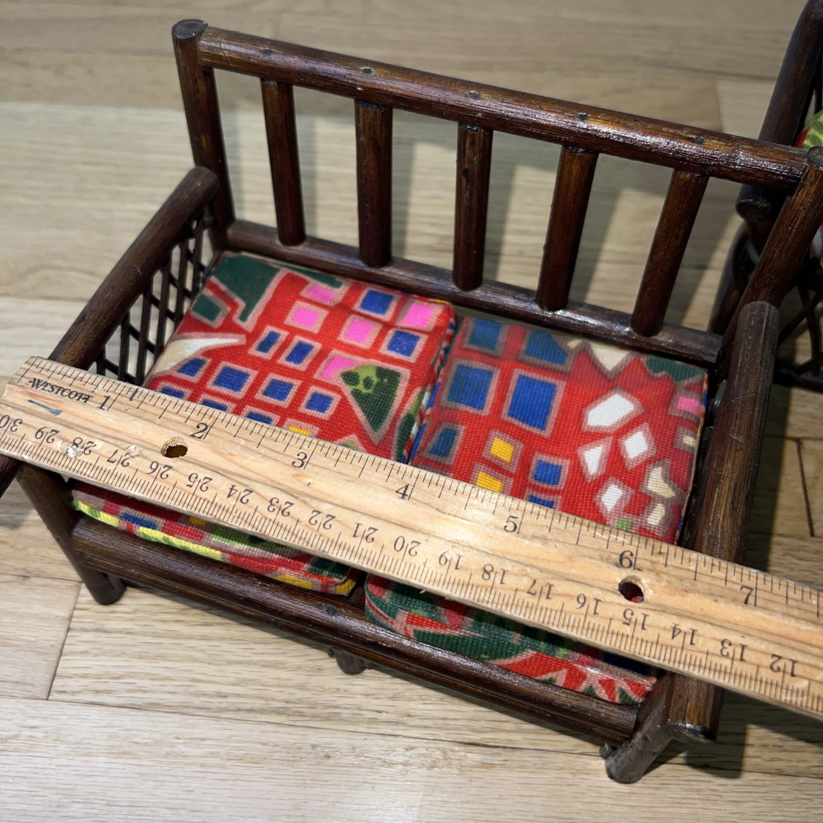 1970s Durham Industries Charley Rattan Barbie Furniture Set Retro Mod Tiki Bar