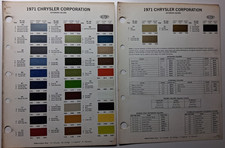 1971 Chrysler Corporation Dodge Imperial Plymouth Exterior Paint Chip Sheets