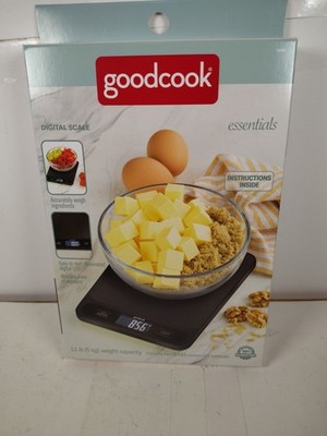GoodCook Digital Scale LCD Food Scale Black Portable 11 Pound Capacity