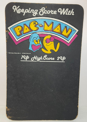 1980 Bally Midway Pac Man Keeping High Score Sign Chalk Board Manton Cork - RARE