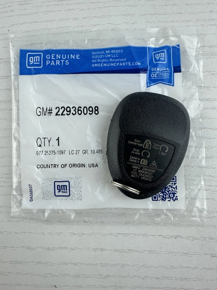 NOVO CHAVEIRO REMOTO OEM 4 BTN PARA 2007-2014 CHEVROLET SILVERADO EXPRESS 22936098 - Imagem 3 de 4