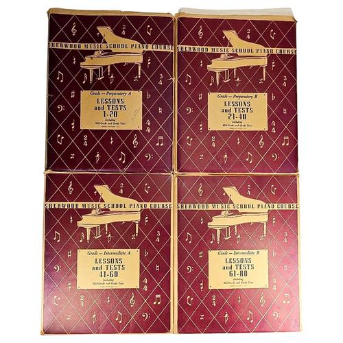 Sherwood Music School Piano Course Lessons Tests 1-80 Loose Leaf 4 Packs Int B