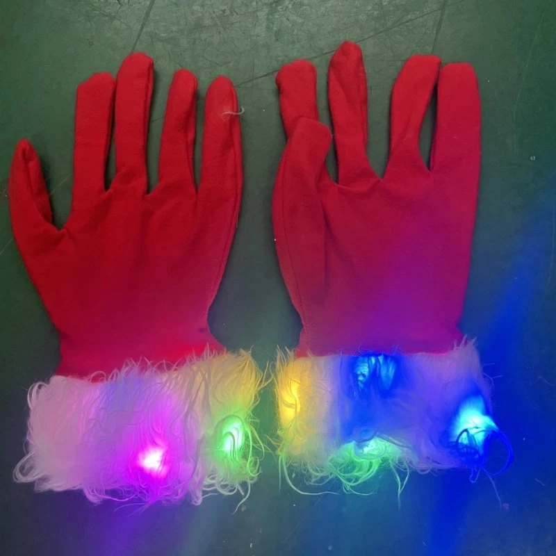 Guantes de Navidad Papá Noel Juego de Rol Accesorios de Disfraz Guantes de Papá Noel Mitones Rojos Foto 3 de 4