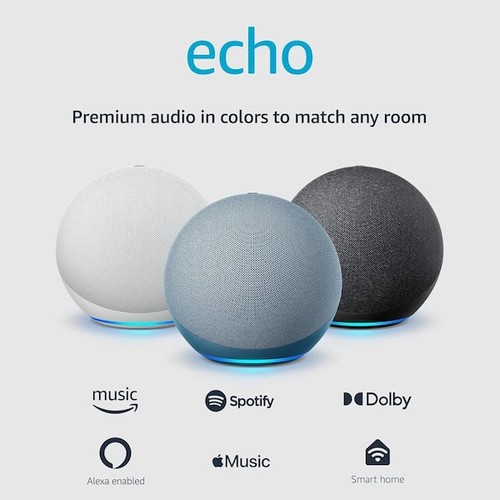 BIGGER All-New Amazon Echo 4th Gen Premium Sound with Smart Home Hub and Alexa