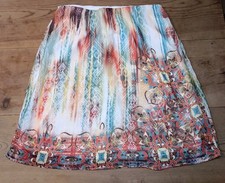 Cato JM Sportswear Midi Skirt Womens XL Pull On Chiffon Floral Boho Beige NWT