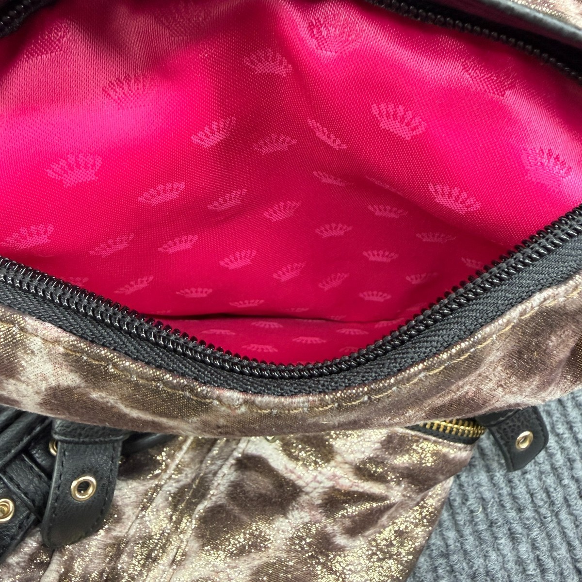 Juicy Couture Y2K Animal Print Metallic Backpack Drawstring  display picture 3
