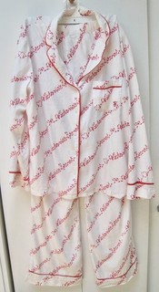 Conjunto de pijama Victoria's Secret blanco con logotipo VS talla M