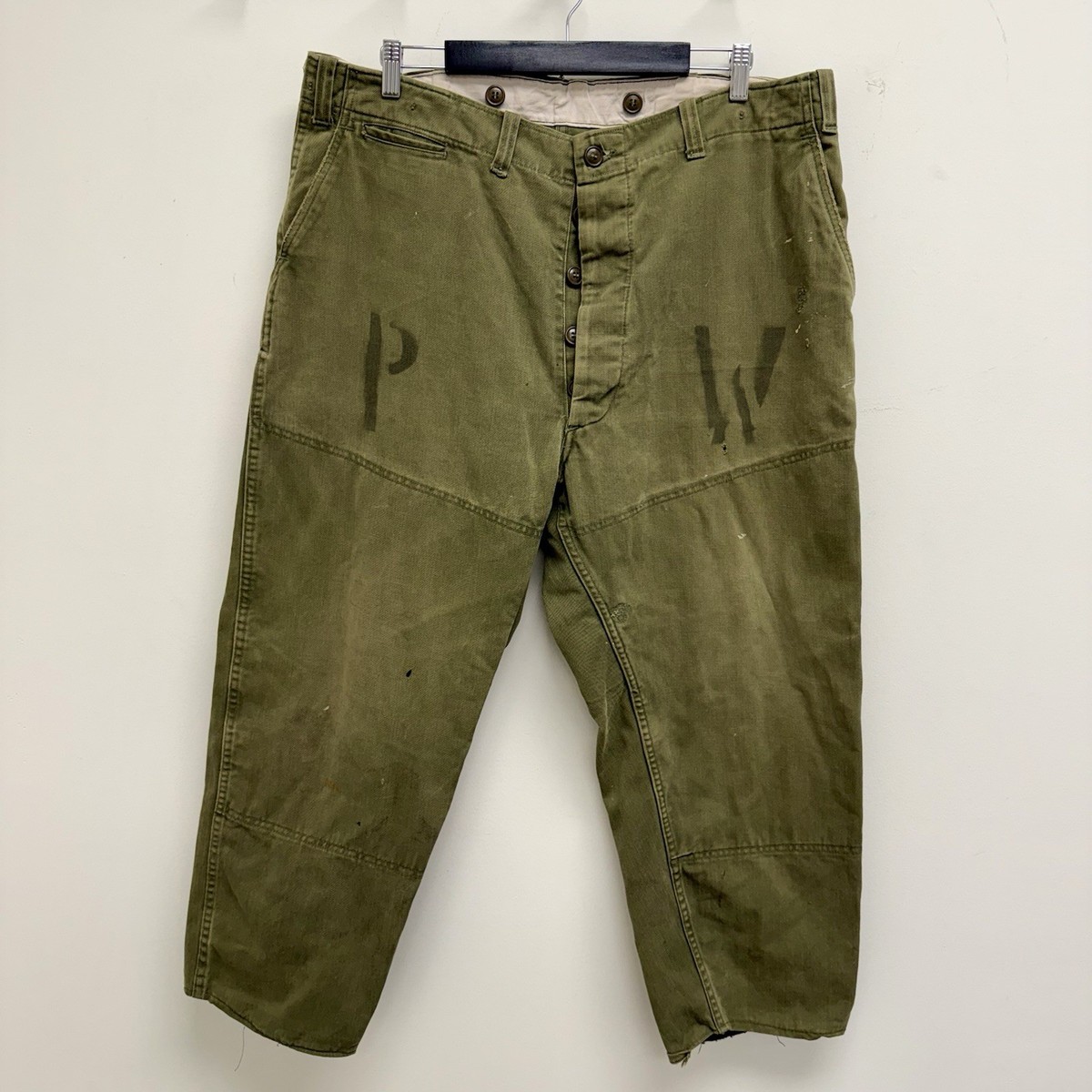 Original WWII US Army M43 Field Pants Stenciled POW X-Large 40x30