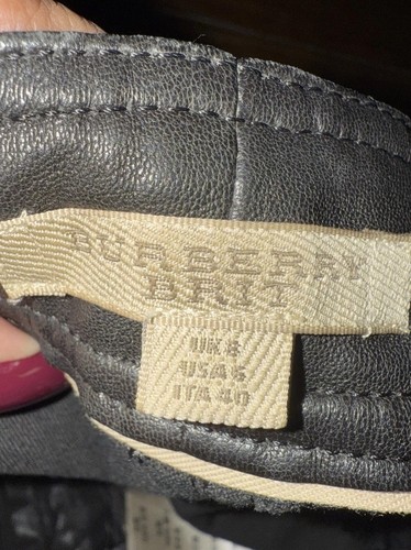 Burberry Damen schwarz Leder Knöchel Reißverschluss Hose Größe 6 - Bild 6 von 6