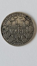 1/2 Mark St&uuml;ck 1905 D Deutsches Reich Reichsadler alte Silber M&uuml;nze Kaiserreich
