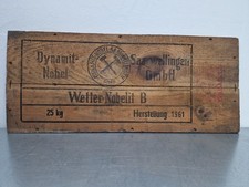 Aus Sprengmeister Nachlass - Front Holzkiste Wetter Nobelit B / UT Sprengstoff