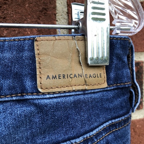 american eagle 360° next level stretch womens size 12 short denim distressed - Picture 3 of 7