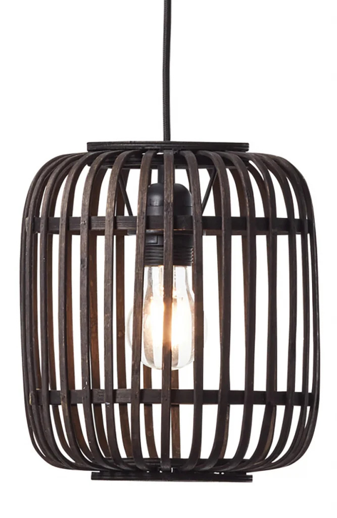 Ceiling Light Black Mathias Dark Bamboo Pendant Endon 101700