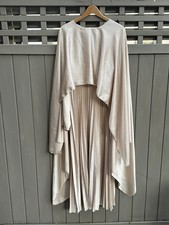 Abendkleid Mit Cape Gr. 38-42 Beige Glänzend