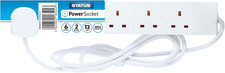 STATUS 6 Socket Extension Lead, 2M Multi-Plug Power Strip for Home, Office or Ga