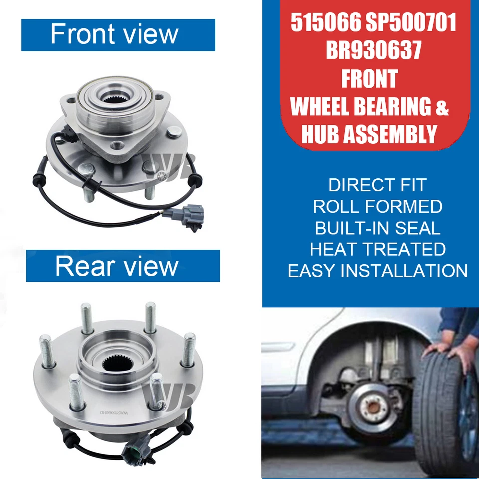 2PCS Front Wheel Bearing Hub for Nissan Armada Titan Pathfinder/Infiniti QX56 Foto 2 de 4