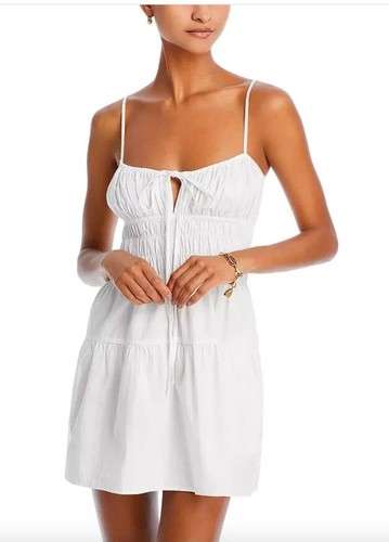 Ciao Lucia Caserto Dress White Cotton Milkmaid Tie Size Large $345 - Picture 3 of 7