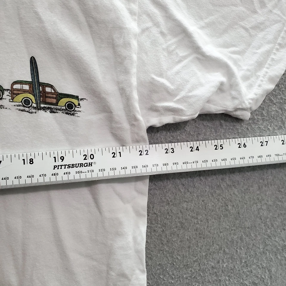 Camiseta DE COLECCIÓN Maui Hawaii Hombres Grande Blanca Y2K Coches Clásicos Tabla de Surf Camiseta Foto 3 de 4