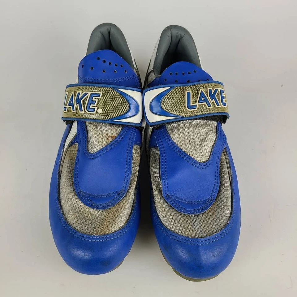 Lake Mens Cycling Shoes Blue Hook & Loop Fasteners Low Top 10 - Image 2 of 4