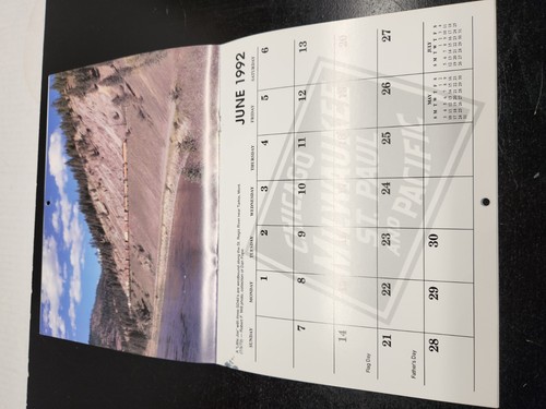 1992 The Milwaukee Road Railroad Calendar - Trains Railroad 9 x 11 Inches - Picture 6 of 9