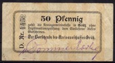 [13648] - NOTGELD GRAETZ (obecnie: Grodzisk Wielkopolski), powiat, 50 Pf, -01.01.19