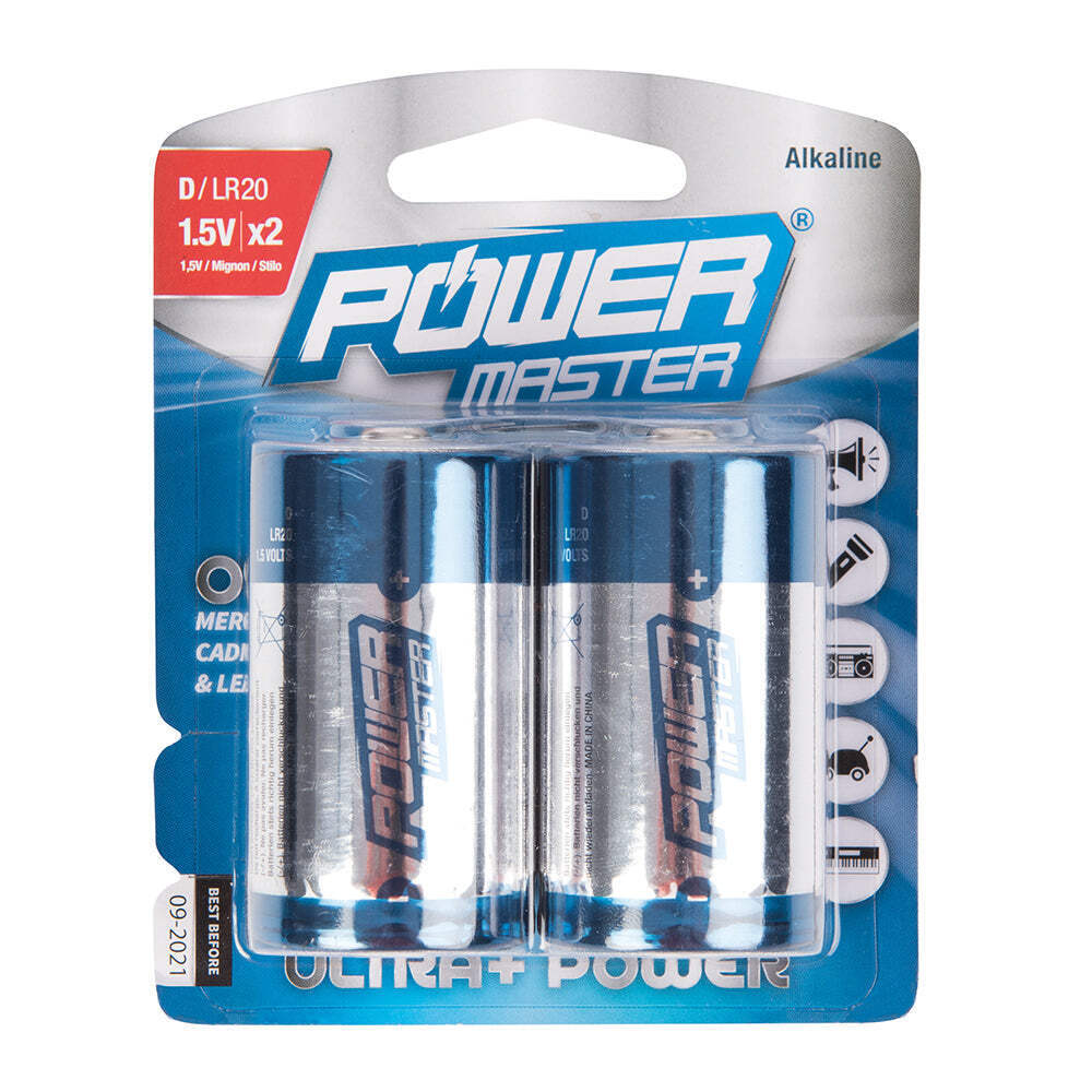 Thumbnail - Powermaster - Super-alkali-batterien, Typ D, Lr20, Doppelpckg.