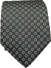 BISSE Necktie - Micro Fabric Men's Tie, Black Tie with Yellow Pattern