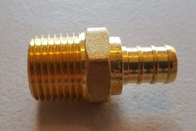 100 PCS. 1/2'' PEX X 1/2''MALE NPT THREADED ADAPTER-BRASS CRIMP FITTING LEAD FREE