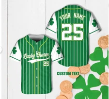 Personalized Name Number Lucky Charm 3D Baseball Jersey Shirt BEST PRICE US SIZE