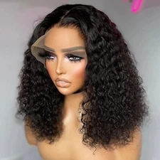16Inch Curly Lace Front Wigs Human Hair 13x4 kinky Curly Hd Lace Frontal Wig ...