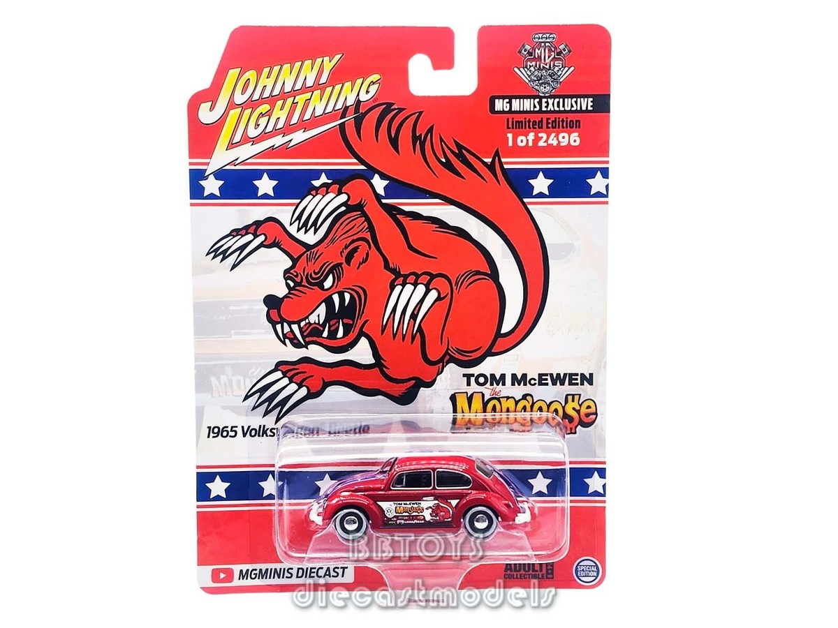 1965 VOLKSWAGEEN BEETLE RED MONGOOSE 1/64 DIECAST BY JOHNNY