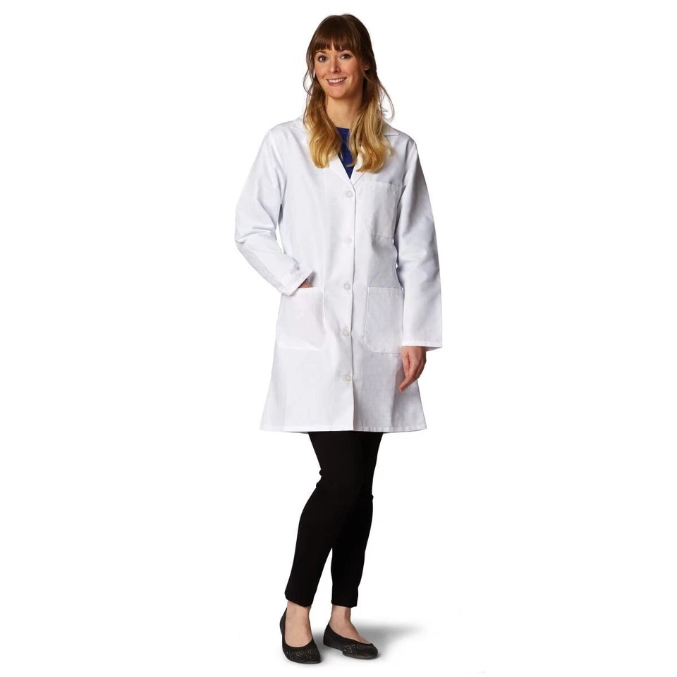 Women's Classic Staff-Length Lab Coat Medline White Size 10 - Image 2 of 4