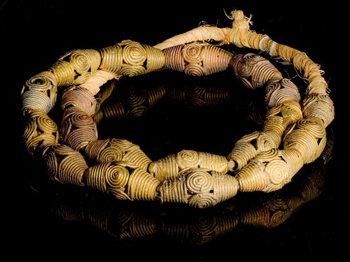 African Brass Bi-cone Metal Beads from Ghana M00334_SC