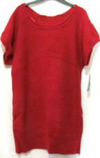 AGB Womens Small Red Sweater Mini Dress W/Matching Cowl Collar Short Sleeve