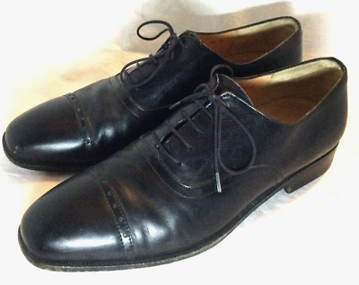 Salvatore Ferragamo Cap Toe Mens Oxford Black Leather Dress 