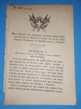 Decree Kingdom of Italy Adds Section Via List Provincial Roads Brescia 1885