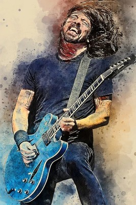 Dave Grohl Dr. G Musician Artist Painting Print Wall Art Home - POSTER